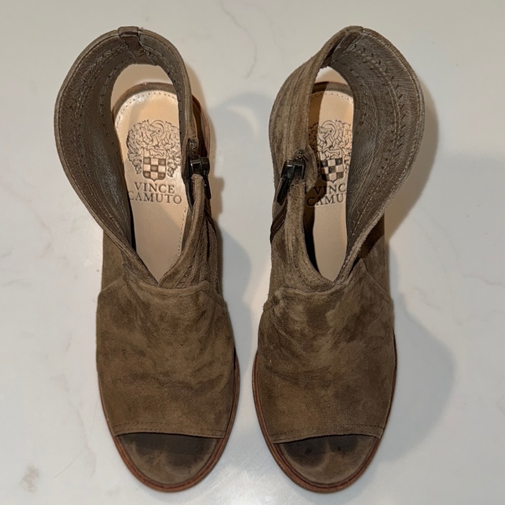 Vince Camuto Brown Heeled Boots with Slingback